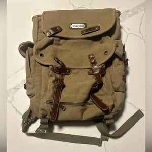 Eurosport Khaki and Brown Backpack
